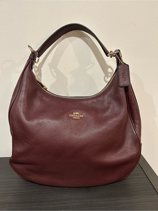Coach Handbags - COACH Burgundy Harley Hobo Shoulder Bag Pebble Leather EUC